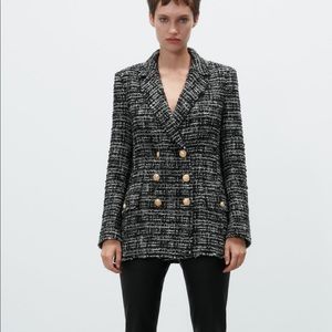 Sold - Zara double breast textured blazer